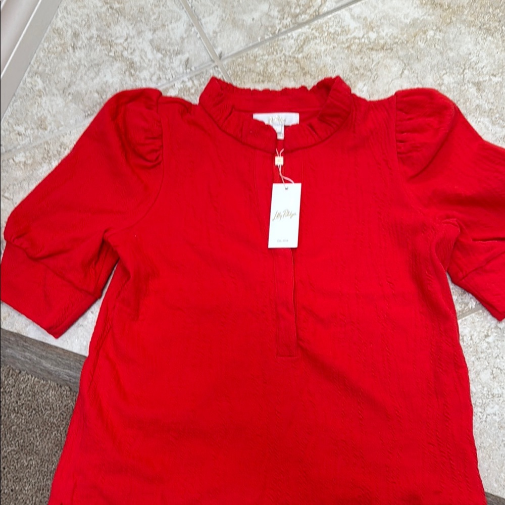 Lilly Pulitzer Elsey Knit Top Rococo Red